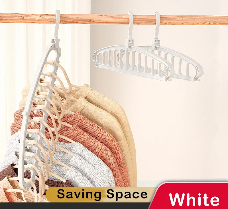 Rotating 11-Hole Foldable Clothes Hanger – Space-Saving Closet Organiser & Multi-Port Drying Rack for Scarves and Clothes