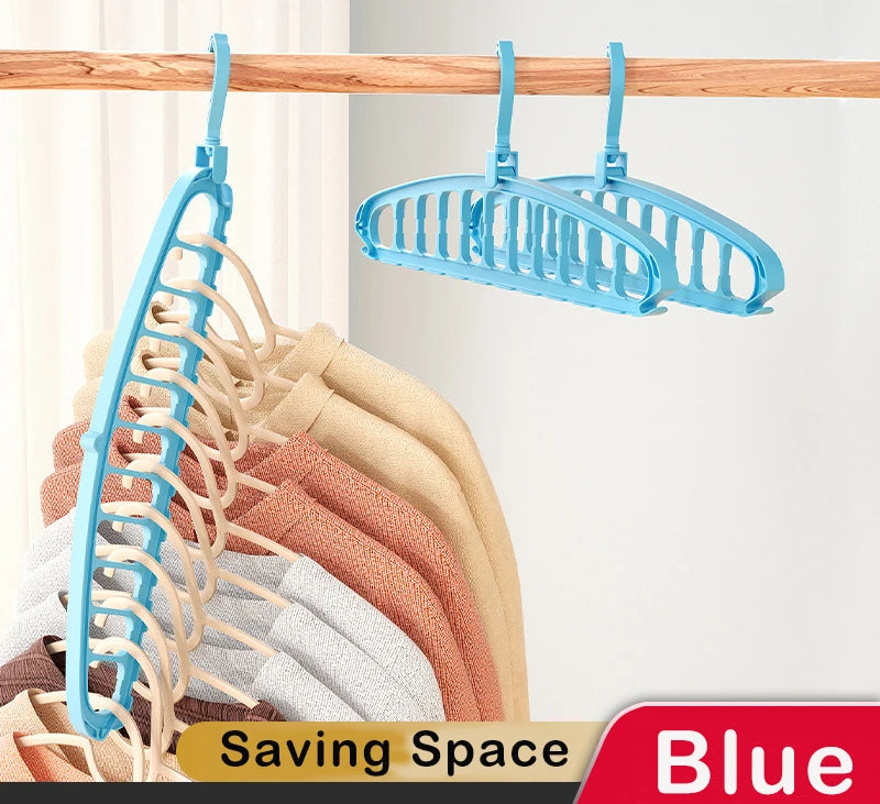 Rotating 11-Hole Foldable Clothes Hanger – Space-Saving Closet Organiser & Multi-Port Drying Rack for Scarves and Clothes
