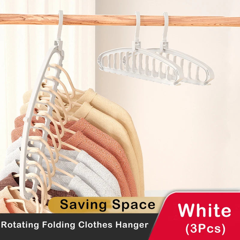 Rotating 11-Hole Foldable Clothes Hanger – Space-Saving Closet Organiser & Multi-Port Drying Rack for Scarves and Clothes