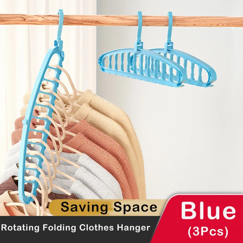 Rotating 11-Hole Foldable Clothes Hanger – Space-Saving Closet Organiser & Multi-Port Drying Rack for Scarves and Clothes